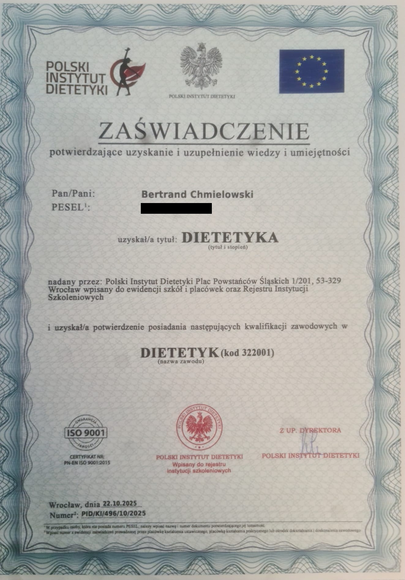 Certyfikat Personal Trainer